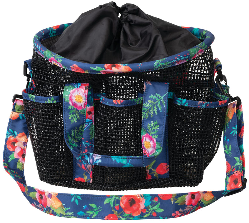 Weaver Leather Mesh Grooming Bag, Black with Floral Watercolor Binding, 65-2053-202 Black/Multi Color - PawsPlanet Australia