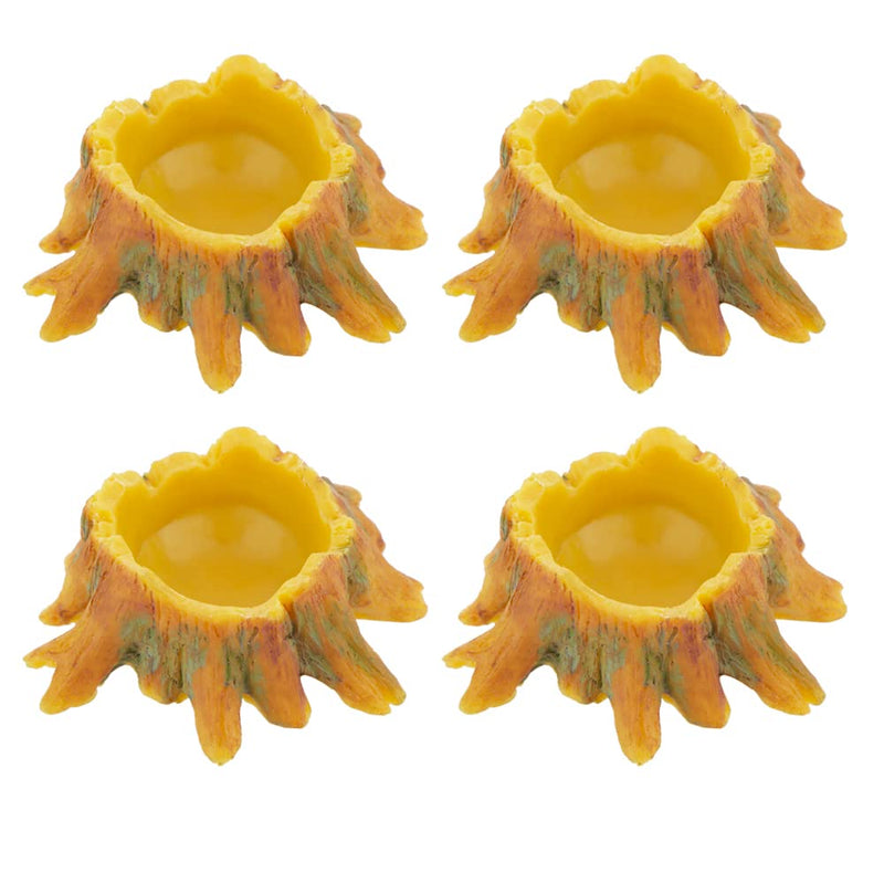 4 Pcs Spider Small Water Bowl, Mini Resin Dish for Tarantula Scorpion Millipede Spider Tiny Reptiles (Tree Root Shape) - PawsPlanet Australia