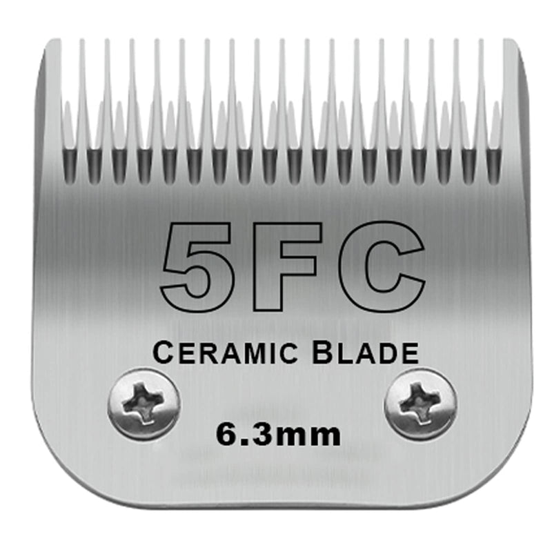 Detachable Pet Dog Grooming Clipper Ceramic Blades,Compatible with Andis Size 5FC 1/4”(6.3mm) Cut Length,Compatible with Oster A5,Wahl KM10 Series Clippers 5FC 6.3mm - PawsPlanet Australia