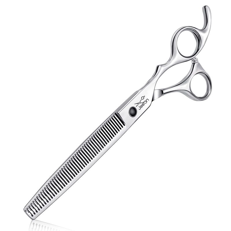JASON 7.5" Dog Grooming Thinning Blending Scissor, Ergonomic Pet Grooming Thinner Blender Shears Cat Trimming Texturizing Kit with Offset Handle Right Hand - PawsPlanet Australia