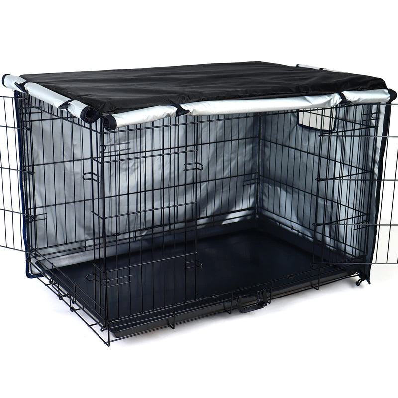 Durable Dog Crate Cover-Double Door, Pet Kennel Cover Waterproof Anti-UV Dog Cage Cover Fit for 24-48 inches Crate -Black 36 inch Black - PawsPlanet Australia