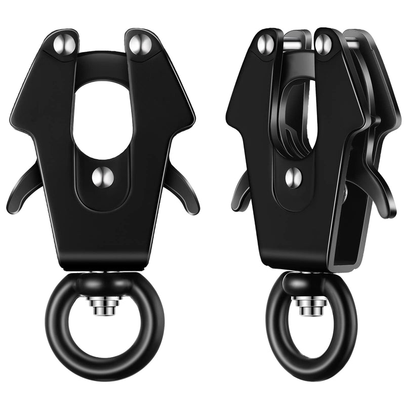 Reginary 2 Pcs Frog Clip Black Dog Leash Clasp 360 Degree Swivel Clip Heavy Duty Quick Release Dog Chain Buckle Frog Cable Leash Buckle for Linking Pet Collar Supplies(Classic) Classic - PawsPlanet Australia