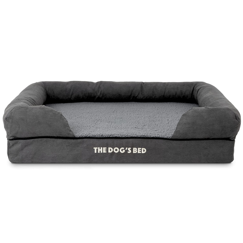 The Dog's Bed Replacement Outer Cover ONLY (Outer Cover ONLY - NO Bed, NO Waterproof Inner) for The Dog's Bed, Washable Plush Fabric, Large Grey Plush Large Spare Cover - PawsPlanet Australia