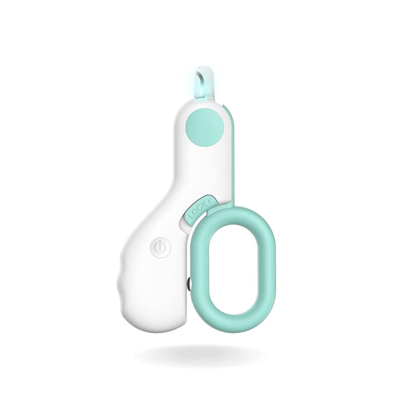 Leo's Paw Cat Nail Clipper with LED Light for Safe Cat Claw Trimming Professional Feline Trimmer & Cat Claw Clipper with Sharp Stainless Steel Blades and Childproof Lock Suits All Small Animals (Mint) Mint - PawsPlanet Australia