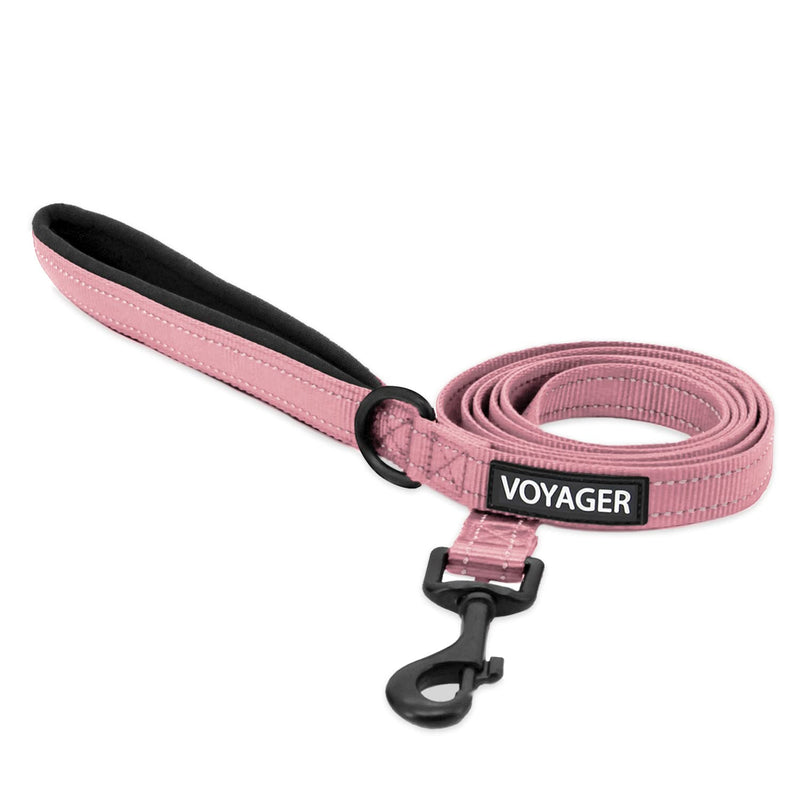 Best Pet Supplies Voyager Reflective Dog Leash with Neoprene Handle, 5ft Long, Supports Small, Medium, and Large Breed Puppies, Cute and Heavy Duty for Walking, Running, and Training - Pink,3/4" x 5ft Leash (Pink) 3/4" x 5ft - PawsPlanet Australia