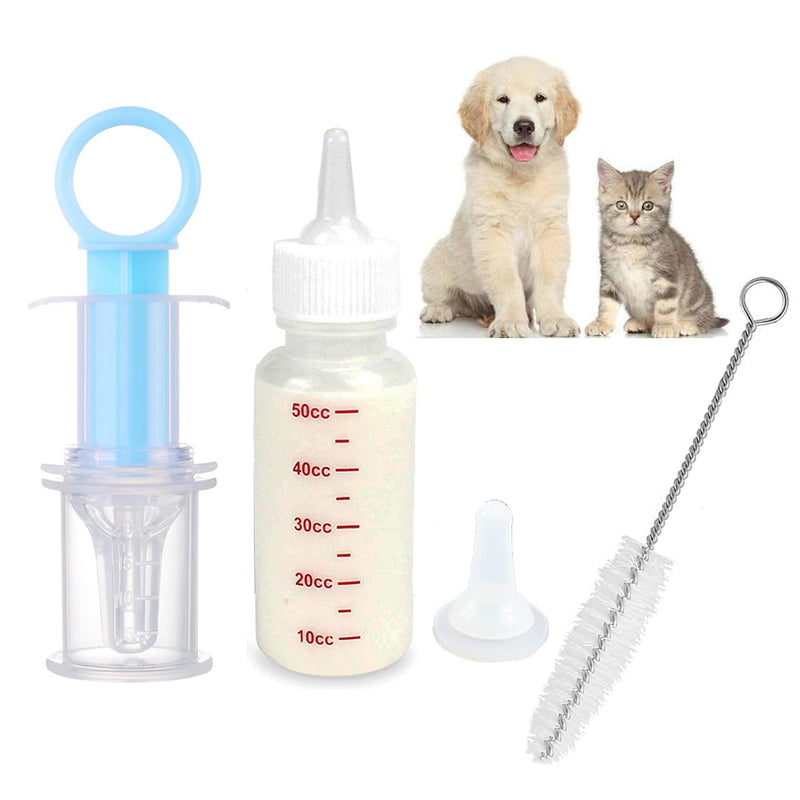 Pet Nursing Bottle Kit, Pet Feeding Tool Kit Liquid Watering Syringe with Soft Tip for Dog Puppy Cat - PawsPlanet Australia