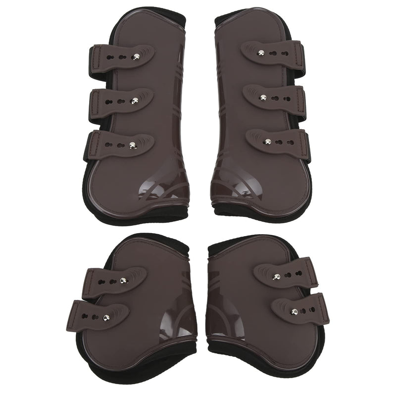 Horse Boots for Front and Hind Legs, 4Pcs PU Horses Tendon Fetlock Brace Guard Boots, Protective Horse Leg Wraps for Riding, Shock Absorbing, Jumping, Horse Gears(M) - PawsPlanet Australia