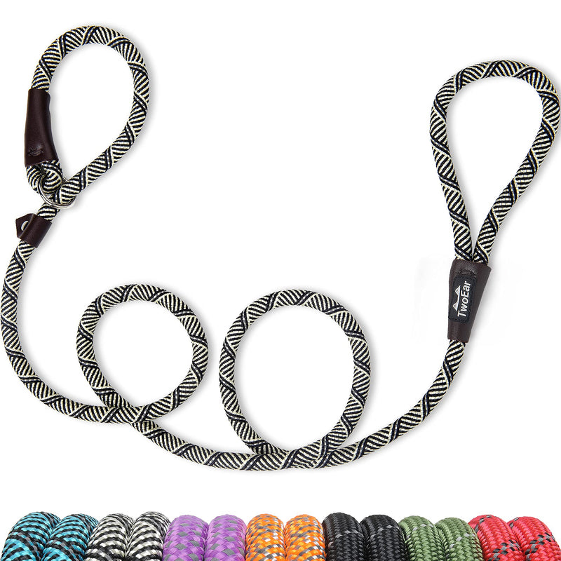 TwoEar 6FT Slip Lead Dog Leash, Heavy Duty Slip Leash for Dogs with Highly Reflective, Strong Rope Slip Leads No Pull Pet Training Leashes for Small Dogs (3/8", Grey) Small(3/8"-6ft) - PawsPlanet Australia