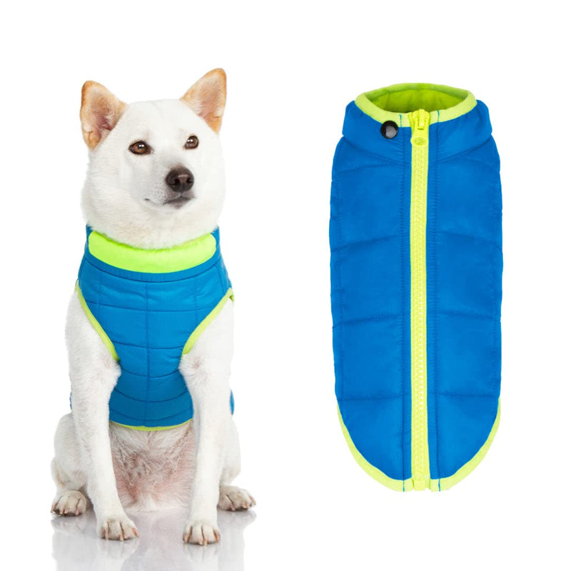 Gooby Comfort Jacket - Warm Water Resistant Zip Up Dog Jacket - Small and Medium Dogs X-Small (13") Turquoise