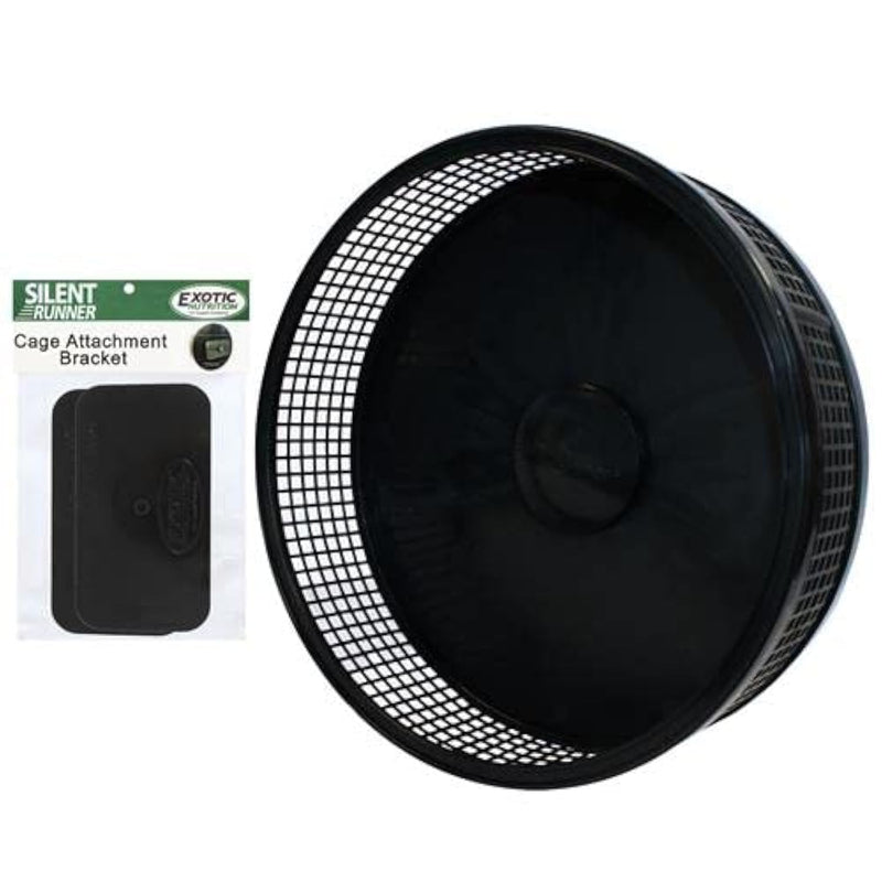 Silent Runner Pro | Sugar Glider Exercise Wheel (Black with Attachment) Black with Attachment - PawsPlanet Australia