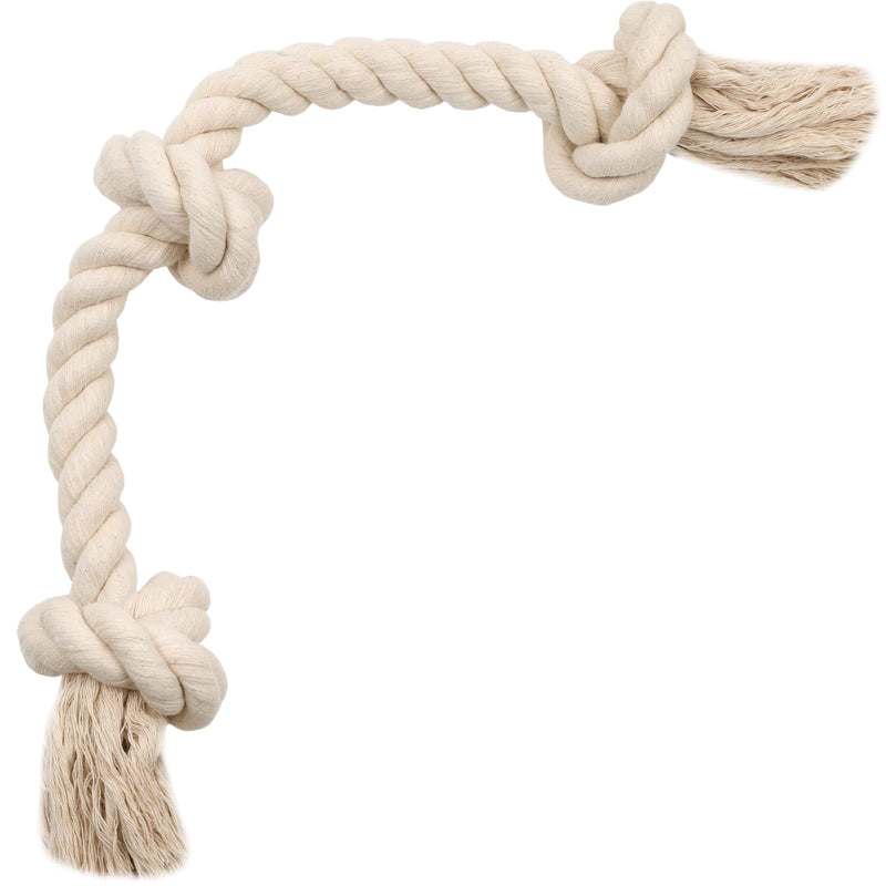 Natural White Cotton Tough Dog Rope Toy – Chew Toys. Non Toxic and Premium Rope Dog Toys. Interactive Dog Rope Toys for Medium Dogs Large Dogs, Dog Toy Rope, Dog Tug of War Toy, Teething Medium (23.60") - PawsPlanet Australia