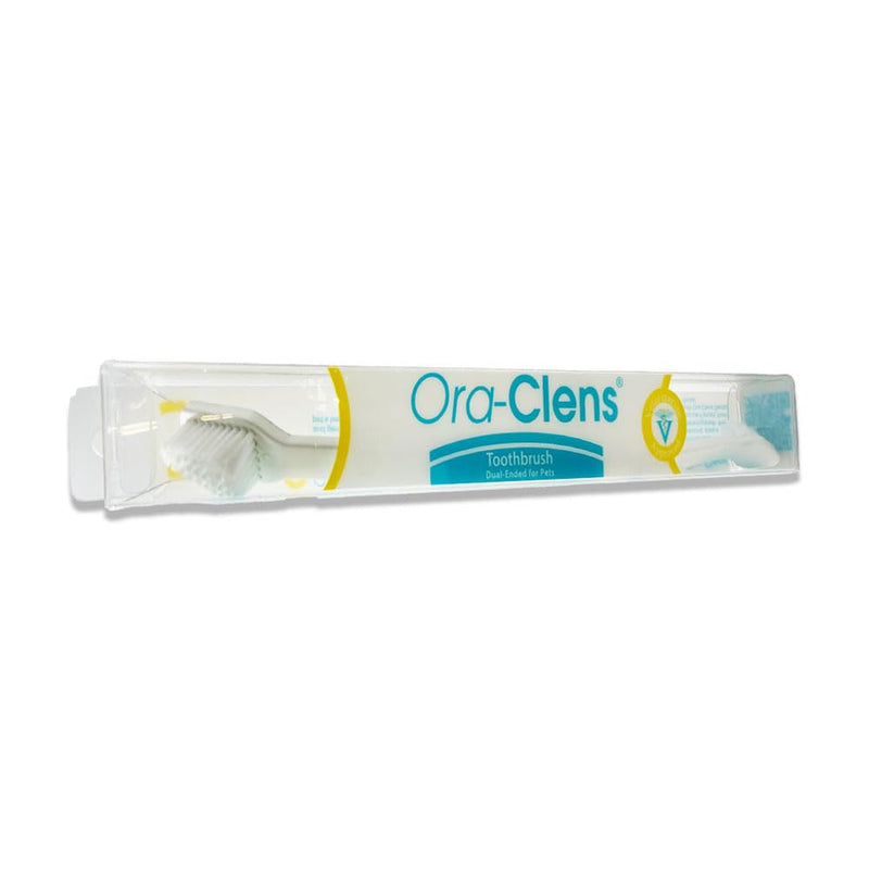 Dual Ended Toothbrush- Ergonomic Angled Design, Long Flexible Neck, Lightweight, Comfortable, Helps Control Tartar, Plaque & Bad Breath for Dogs and Cats. - PawsPlanet Australia