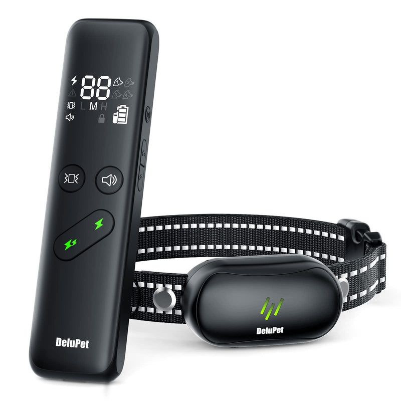 Dog Shock Collar - Electric Dog Training Collar with Remote 1600FT, Rechargeable E-Collar Waterproof Collars with 3 Training Modes, Security Lock for All Breeds, Sizes Black - PawsPlanet Australia