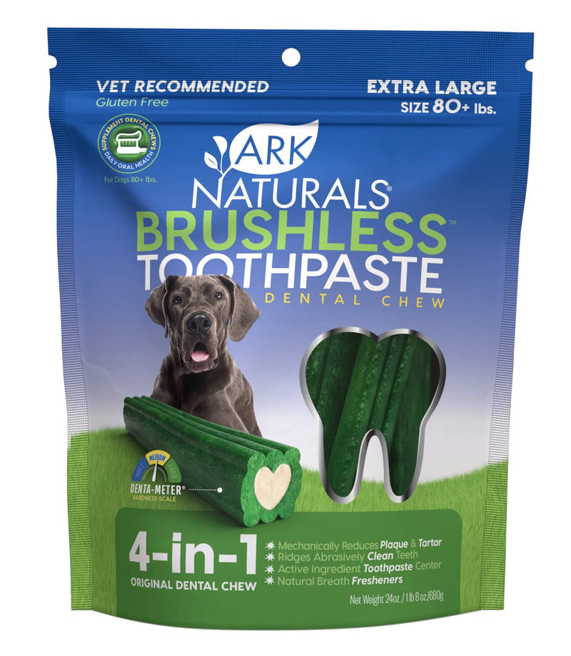 Ark Naturals Brushless Toothpaste, Dog Dental Chews for Extra Large Breeds, Freshens Breath, Unique Texture Helps Reduce Plaque & Tartar, 24oz, 1 Pack Cinnamon 24 Ounce (Pack of 1)