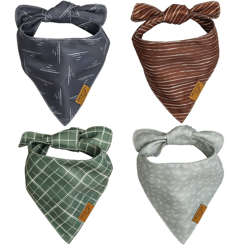 Remy+Roo Large Spring Dog Bandanas - 4 Pack Logan Set | Premium Durable Adjustable Polyester Fabric | Patented Shape Boy Dog Bandanas | Pack of Thanksgiving Bandanas for Dogs - PawsPlanet Australia