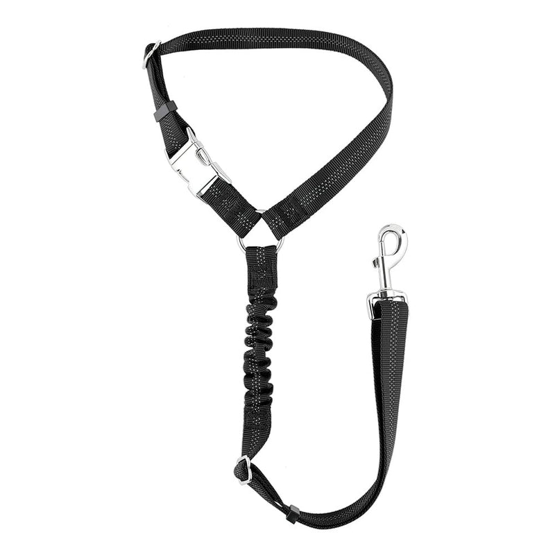 Plutus Pet Dog Seat Belt for Car Headrest, Reflective and Adjustable Restraint with Elastic Bungee for Safety, Vehicle Seatbelt Harness for Small Medium Large Dogs and Cats Black - PawsPlanet Australia