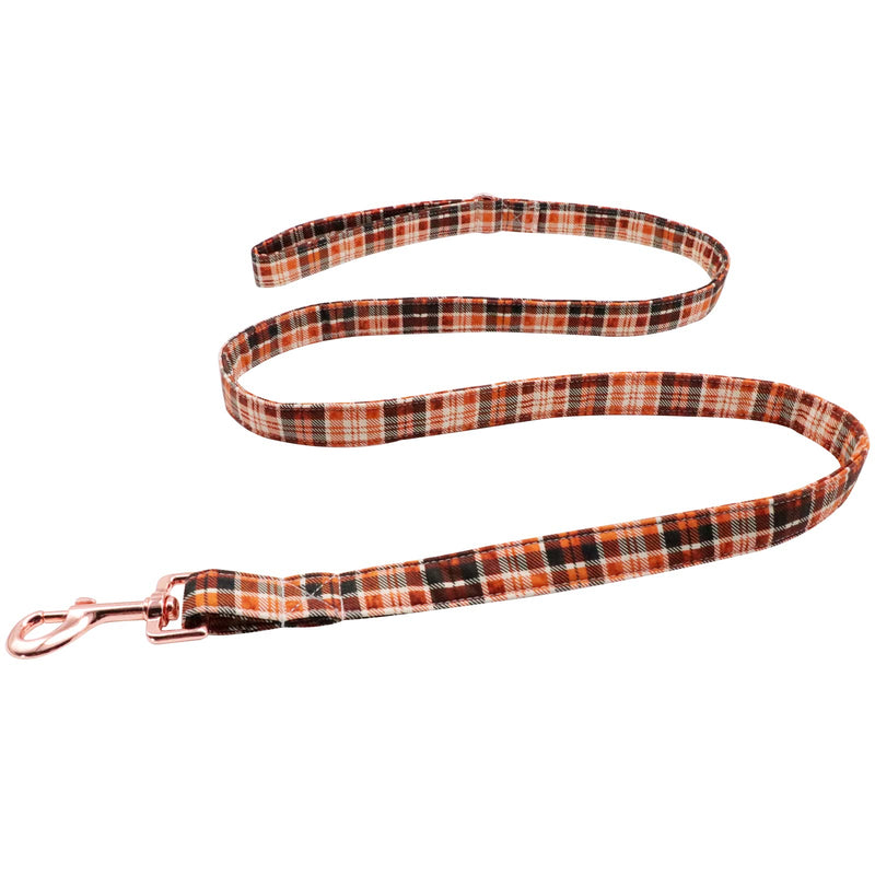 Lionet Paws Dog Leash Matching Dog Collar for Small Medium Large Dog O&B Grid - PawsPlanet Australia