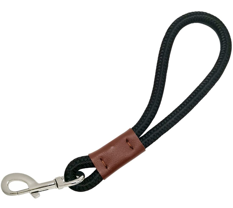 Short Dog Leash, 12 Inch Rope Traffic Handle Lead, 1/2" Strong Nylon Dog Tab Training Leash for Medium/Large/Ex-Large Dogs Outdoor Walking Black - PawsPlanet Australia