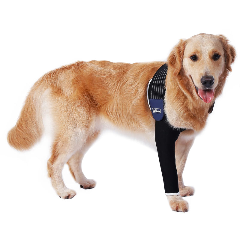 Dog Leg Sleeve, Medical Dog Cone Alternative, Shoulder Protect Sleeve for Dogs with Strechy Adjustable Elastic Band, for Hot Spots, Wounds, Bandages, Prevent Licking Elbow Brace Protector Large