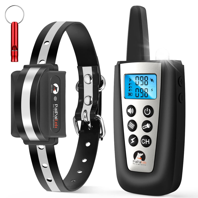PaiPaitek Bark Collar with Remote, Automatic Bark and Training Collar Combo with Beep, Vibration, Shock, Auto Bark Mode, Up to 3300ft Range Dog Shock Collar for Small, Large and Medium Dogs Black - PawsPlanet Australia