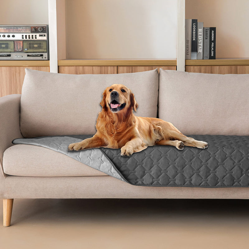 gogobunny 3X Stronger Waterproof Pet Blanket, Scratch Proof Furniture Protector for Dogs Cats, Reversible Cover 30x70 Inch, Dark Grey/Light Grey 30x70 Inch (Pack of 1) - PawsPlanet Australia