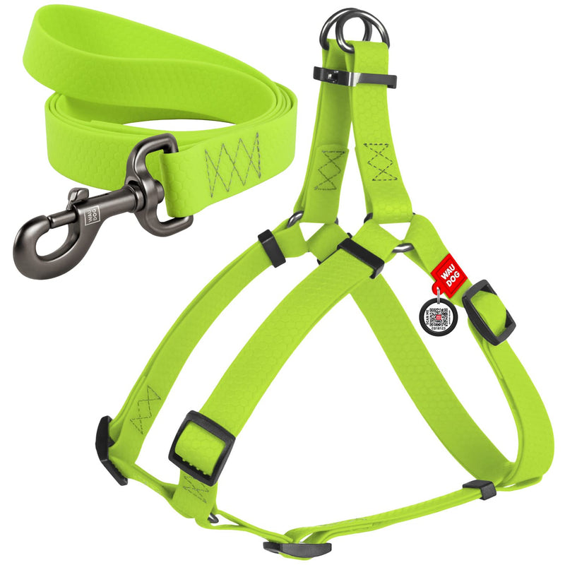 Waterproof Dog Harness 3/5 Wide Green/Waterproof Dog Leash 4Ft Green - PawsPlanet Australia