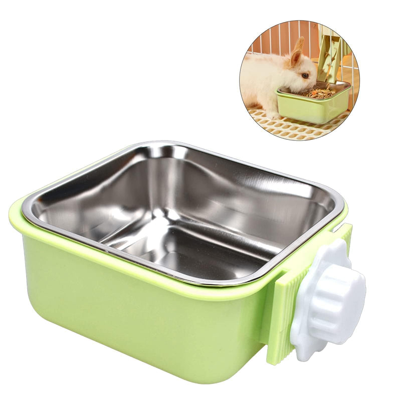 Pet Hanging Bowl for Crates, 2 in 1 Small Dog Bowl Puppy Bowl Removable Stainless Rabbit Bowl Cat Feeder Food Water Bowls for Puppy Cat Bird Rabbit Hamster Guinea Pig Ferret Small Animals Green - PawsPlanet Australia