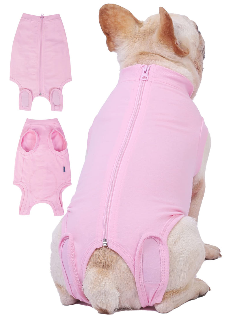 Dog Surgery Recovery Suit - After Spay, Abdominal Wounds Post Surgical Recovery, Anti Licking Breathable Dog Onesies for Small, Medium & Large Pet, Alternative Bandages Cone E-Collar Small (Back length: 12.2") Pink Suit - PawsPlanet Australia
