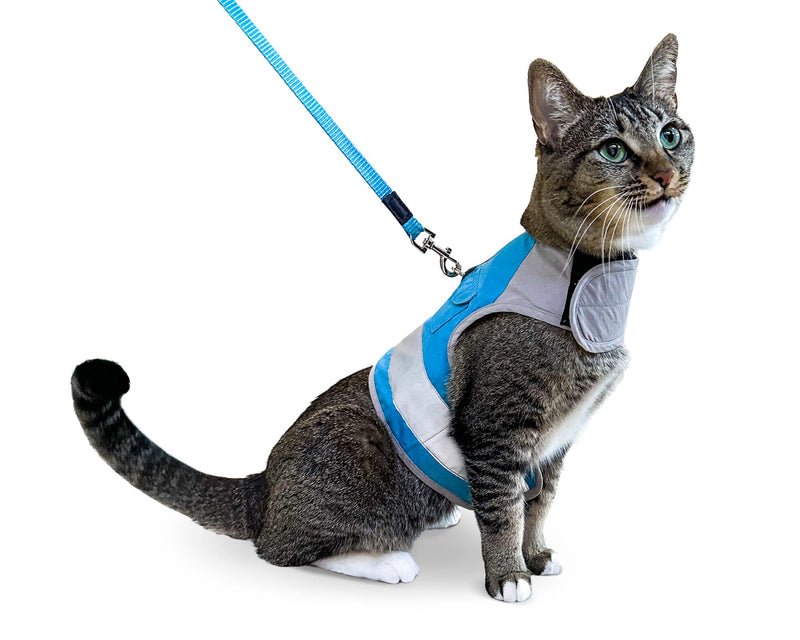 Cat Harness and Leash Set for Outdoor Walks, Training, and Travel - Secure, Soft, Comfortable Cat Vest Harness with 10' Long Cat Leash - Easy to Use with Step-by-Step Instructions M/L - PawsPlanet Australia