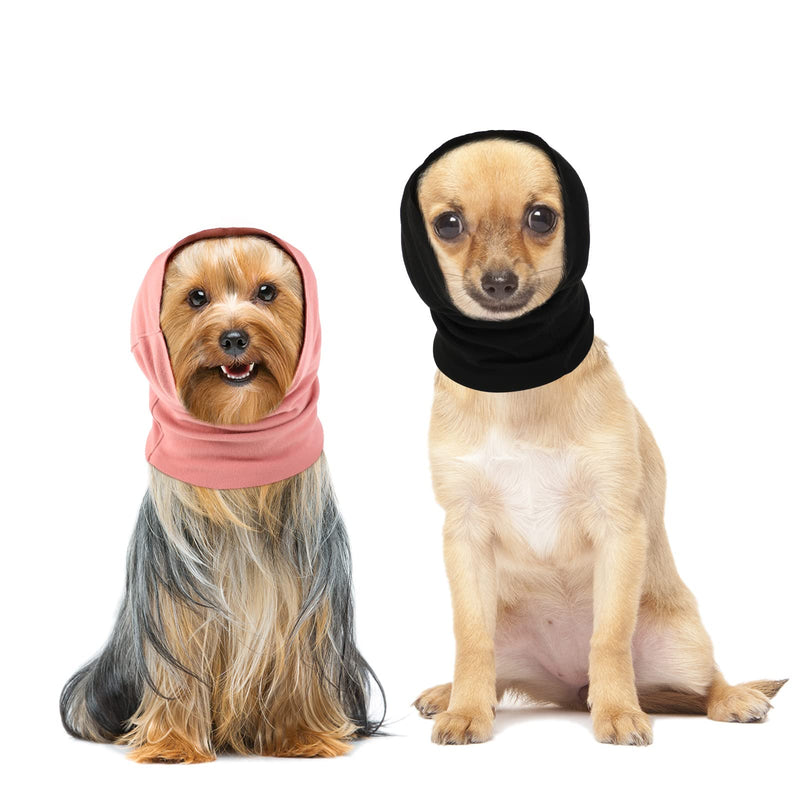 Frienda 2 Pieces Ear Wraps for Dogs Dog Ear Muffs Dog Ear Covers for Noise Canceling Pet Ear Protection Dog Neck and Ears Winter Warmer(Small,Black, Pink) Small Black, Pink - PawsPlanet Australia