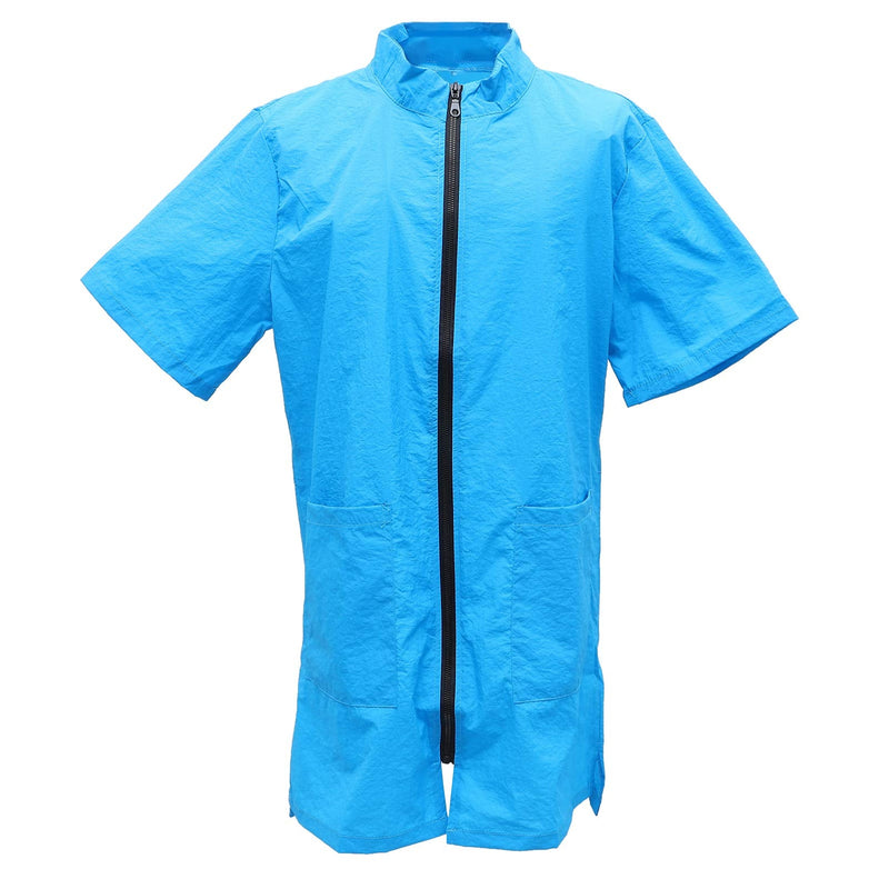 Pet Grooming Smock- Dog Grooming Smock with Full Zipper Smock Dog Cat Groomer Cosmetologist Uniforms L Blue - PawsPlanet Australia