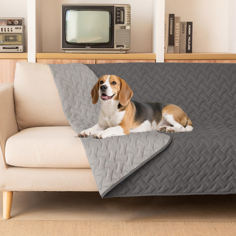 gogobunny 100% Double Sided Waterproof Dog Blanket Soft Pet Bed Cover Reversible Protect Furniture Couch Sofa Car for Puppy Cat Kids (Dark Grey/Light Grey, 52x82 Inch (Pack of 1)) 52x82 Inch (Pack of 1) Dark Grey/Light Grey - PawsPlanet Australia