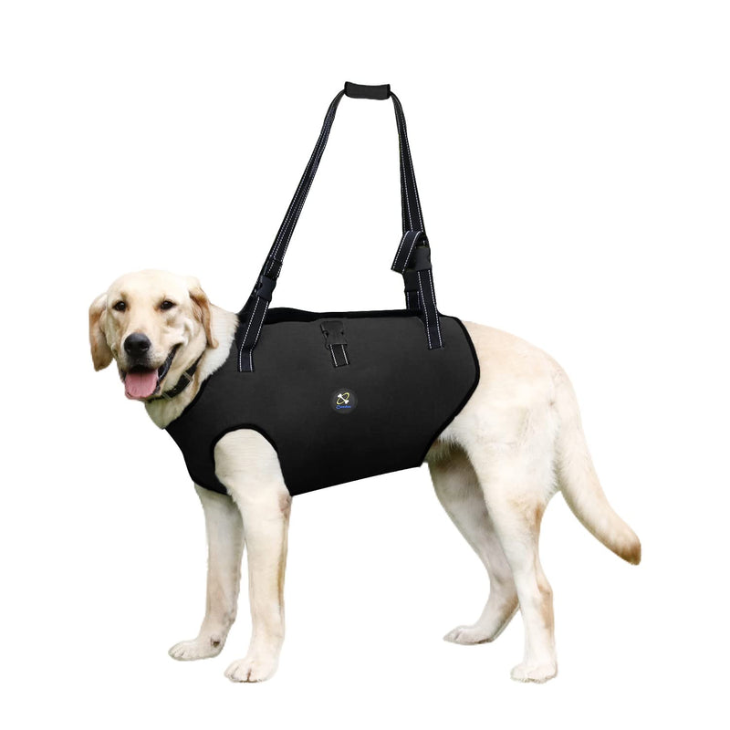 Coodeo Dog Lift Harness, Pet Support & Rehabilitation Sling Lift Adjustable Padded Breathable Straps for Old, Disabled, Joint Injuries, Arthritis, Loss of Stability Dogs Walk (Black, XL) Black Extra Large - PawsPlanet Australia