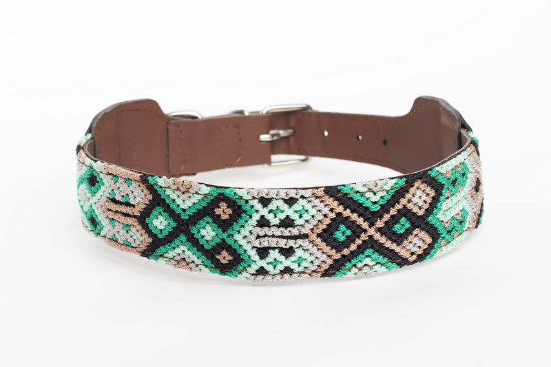 XUXO Dog Collar, Vegan Leather, Handmade, Water Resistant, Durable, Mahahual, XS