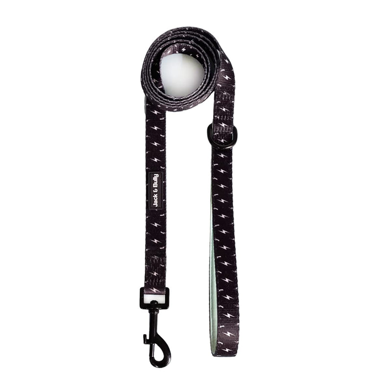 Jack & Bully Dog Leash, Lightning Pattern, 5ft Leash, Soft Neoprene Handle Medium - PawsPlanet Australia
