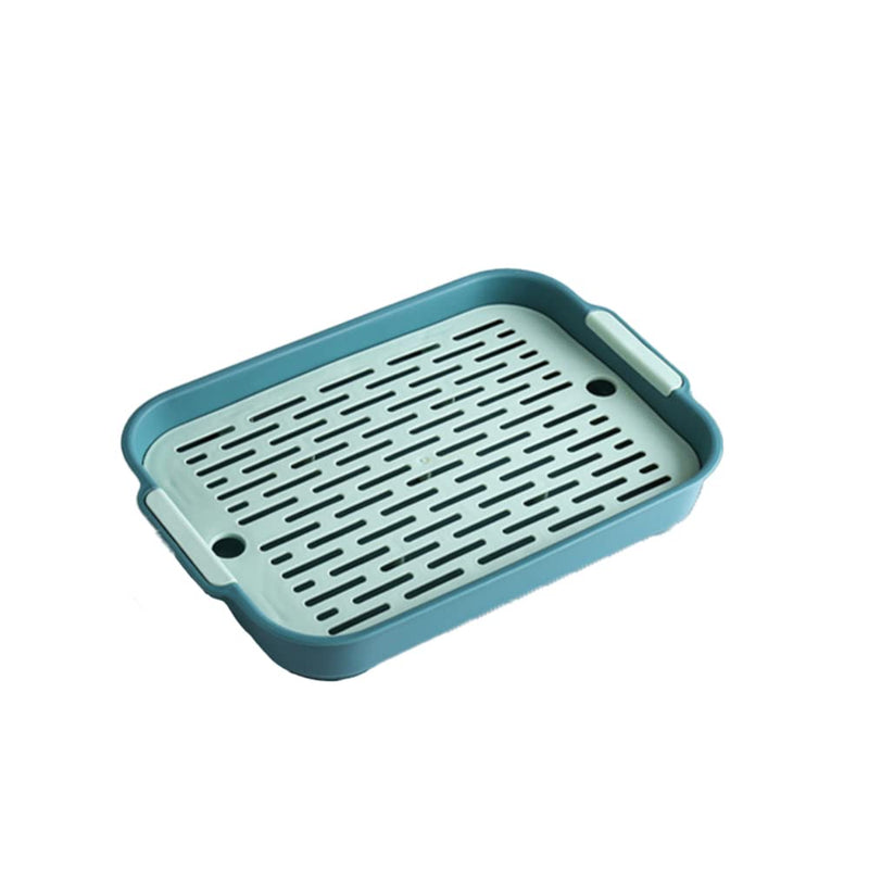 Rabbit Litter Box with Grate, 10.5 x 7.2 Inch Guinea Pig Litter Pan Anti-Turnover Pet Toilet Potty Trainer Corner Guinea Pig Training Pan Cage with Toilet Tray for Rabbit Chinchilla Guinea Double Layer small (green) One size - PawsPlanet Australia