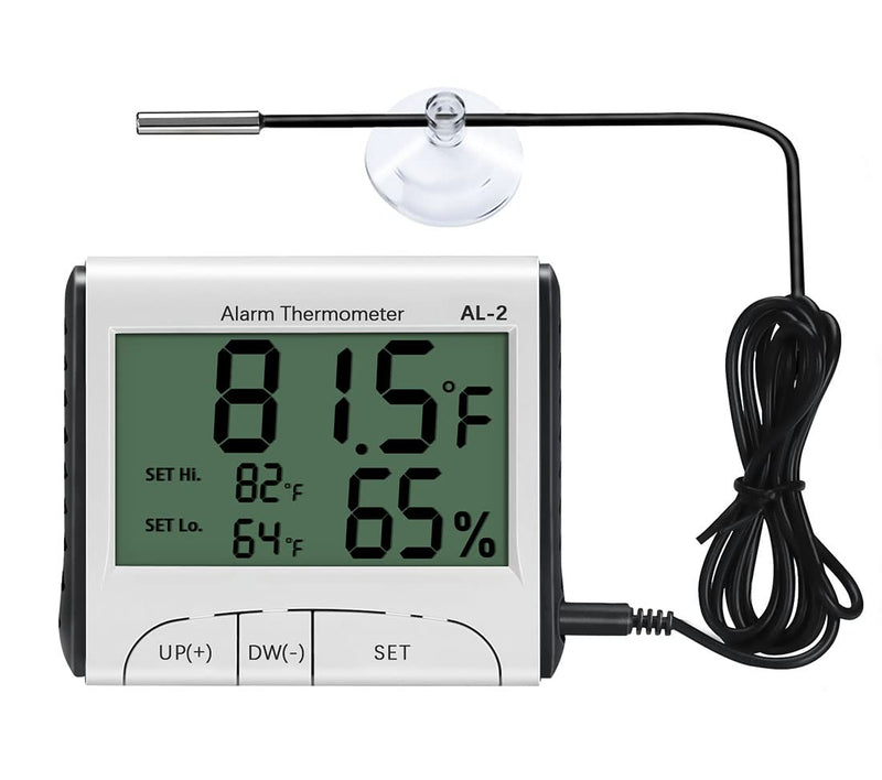 LXSZRPH Reptile Thermometer Hygrometer with High Low Temperature Alarm Digital Aquarium Thermometer with Hook and Loop Temperature Humidity Meter Gauge for Terrariums, Vivariums, Reptile Tanks (1) 1 - PawsPlanet Australia