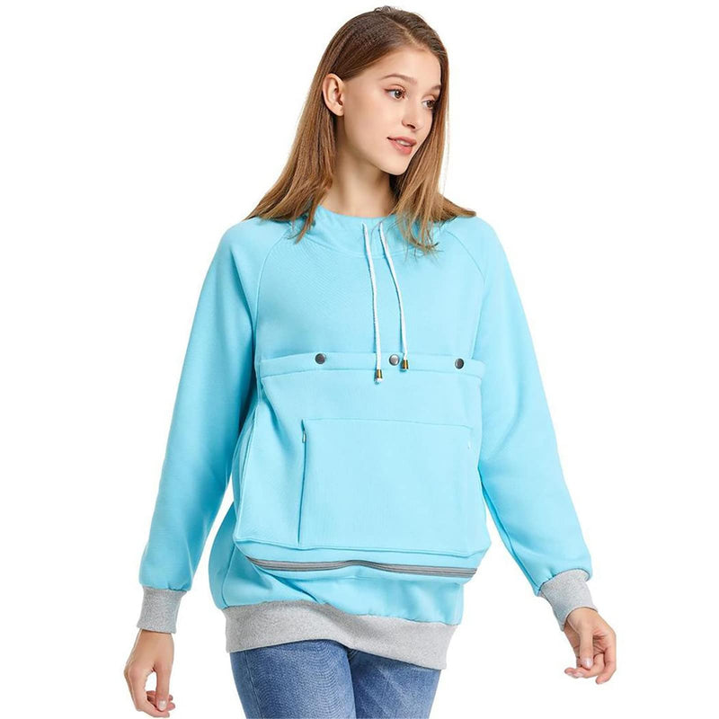 LINYUCHEN Cat Dog Carrier Hoodies – Puppy Kitten Carrying Sweatshirt Large Pet Pocket Pullover Top – Unisex Kangaroo Hoodies X-Large Blue - PawsPlanet Australia