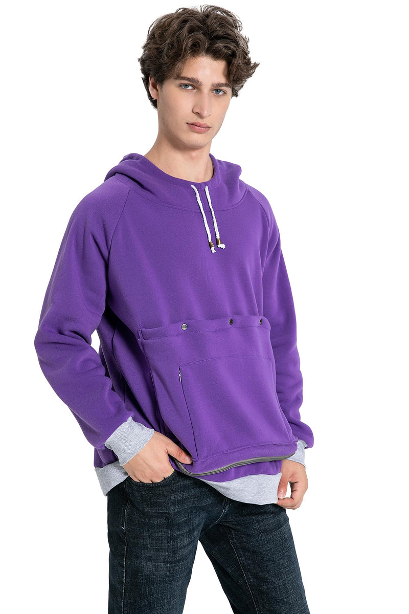 LINYUCHEN Cat Dog Carrier Hoodies – Puppy Kitten Carrying Sweatshirt Large Pet Pocket Pullover Top – Unisex Kangaroo Hoodies X-Large Purple - PawsPlanet Australia