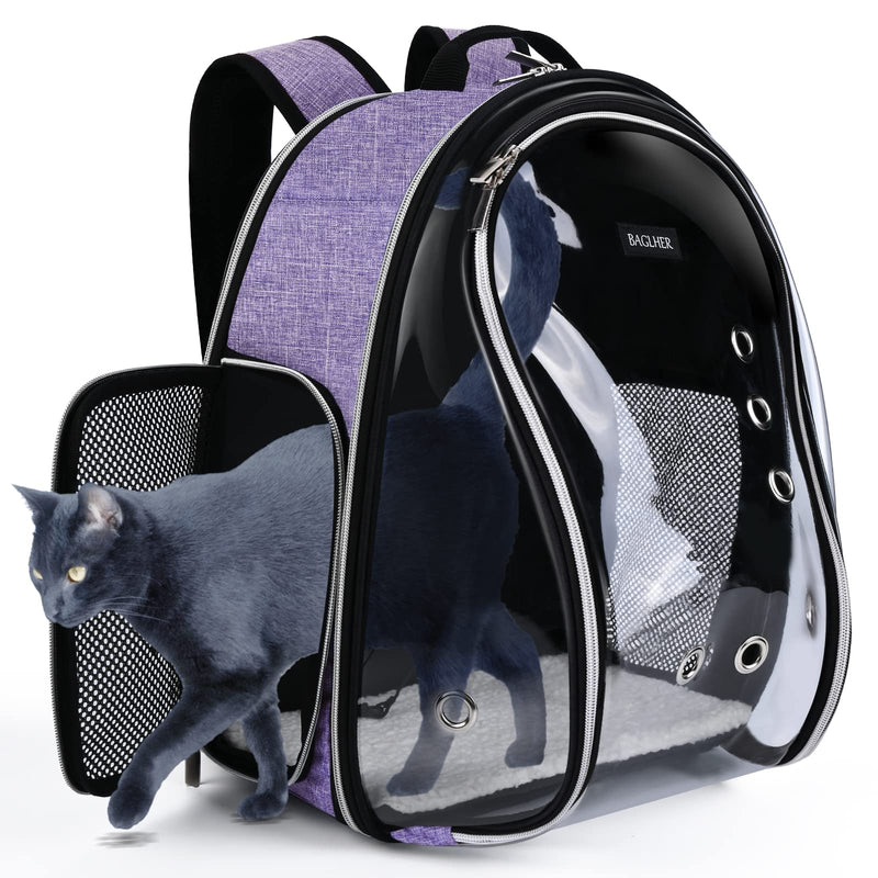 BAGLHER Cat Carrier Backpack Bubble - Fit Up to 18 Lbs - Airline-Approved Dog Backpack Carrier for Small Pets Puppies Dogs Bunny, Space Capsule Dog Carrier Backpack for Travel Outdoor Hiking, Purple - PawsPlanet Australia