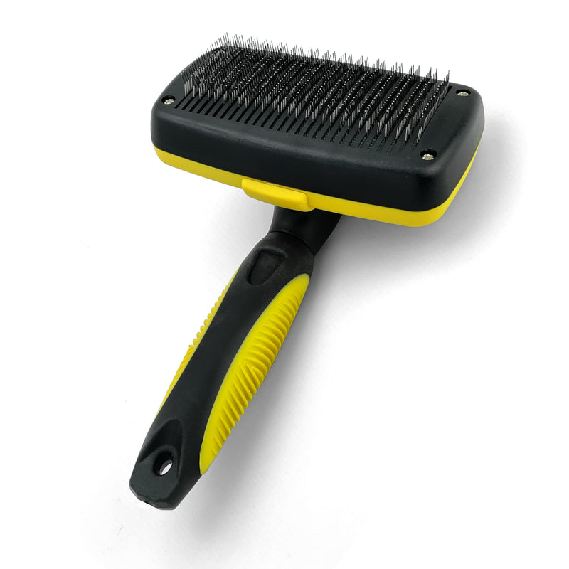 Self-Cleaning Grooming Brush for Dogs and Cats, Retractable Bristles for Easy Hair and Fur Removal - 7.5" Size - PawsPlanet Australia