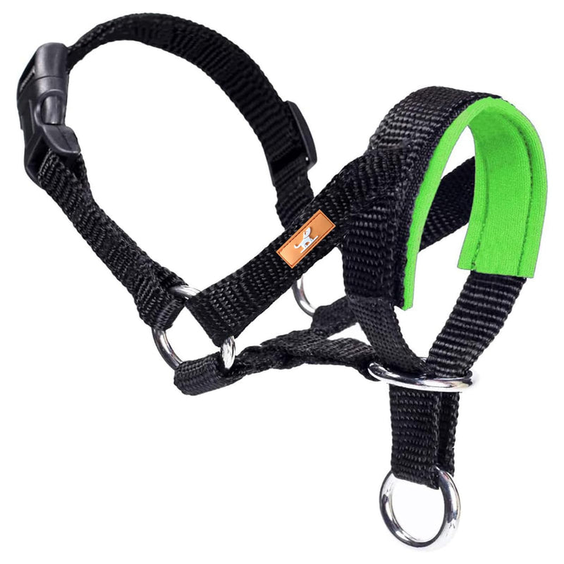 Dog Head Collar with Soft Fabric, Head Harness Stops Dog Pulling, Head Leash for Small Medium Large Dogs Walking (M,Apple Green) M Apple Green - PawsPlanet Australia