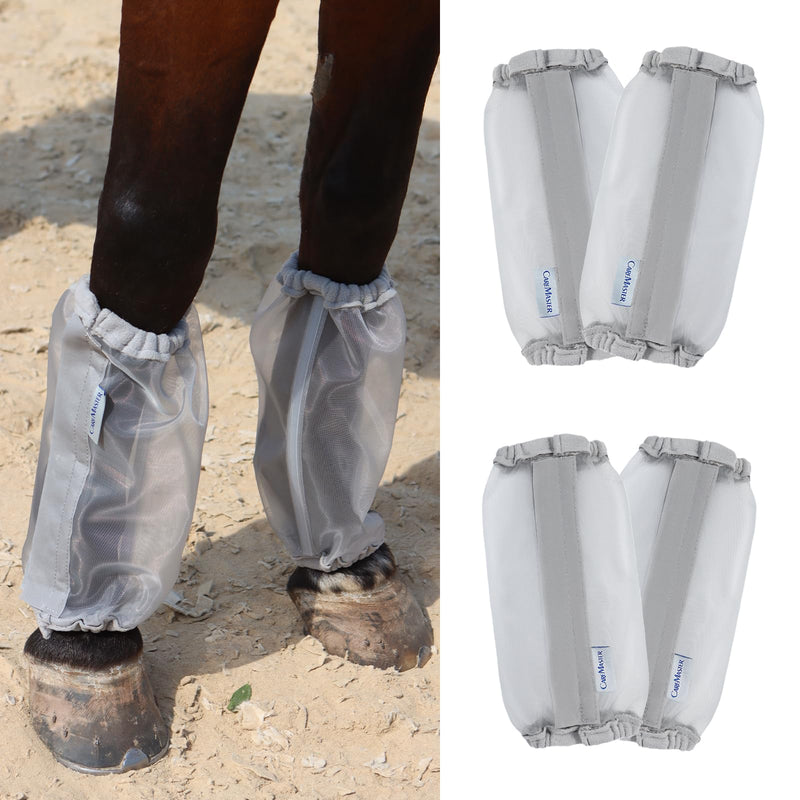 Universal Size Horse Leggings Fine Mesh Horse Fly Boots Greatly Reduce Stomping Breathable Horse Boots Leg Wraps (Set of 4) Silver - PawsPlanet Australia