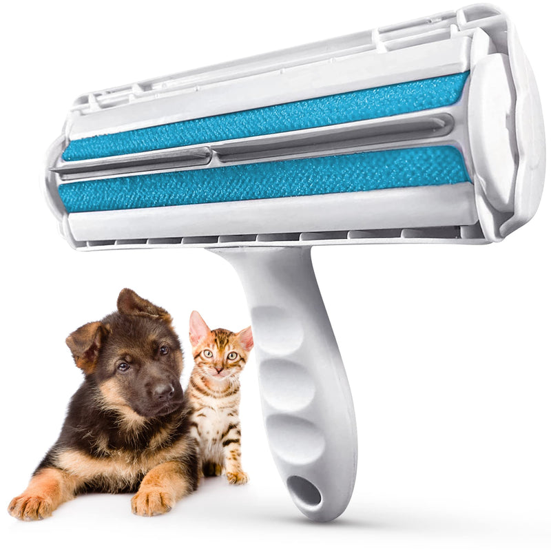 Couch Pet Hair Removal Tool and Roller - Reusable, Easy-to-Clean Dog Hair Remover for Couch and Car, No Batteries or Mess, Ideal for Cat Hair Too Blue - PawsPlanet Australia