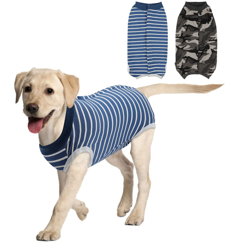 Rypet 2 Packs Dog Recovery Suit Abdominal Wound Surgical Clothes for Male Female Pet Surgical Snugly Suit After Surgery Anti-Licking Dog Onesies Medium (Pack of 2)