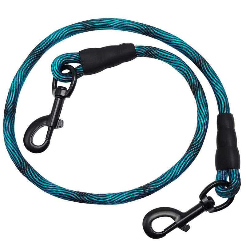 BTINESFUL 3FT Dog Tie Down, Nylon Rope Short Dog Tether Indoor Training Safety Vehicle Tether for Large Medium Strong Puppy Blue Black 3 Foot - PawsPlanet Australia