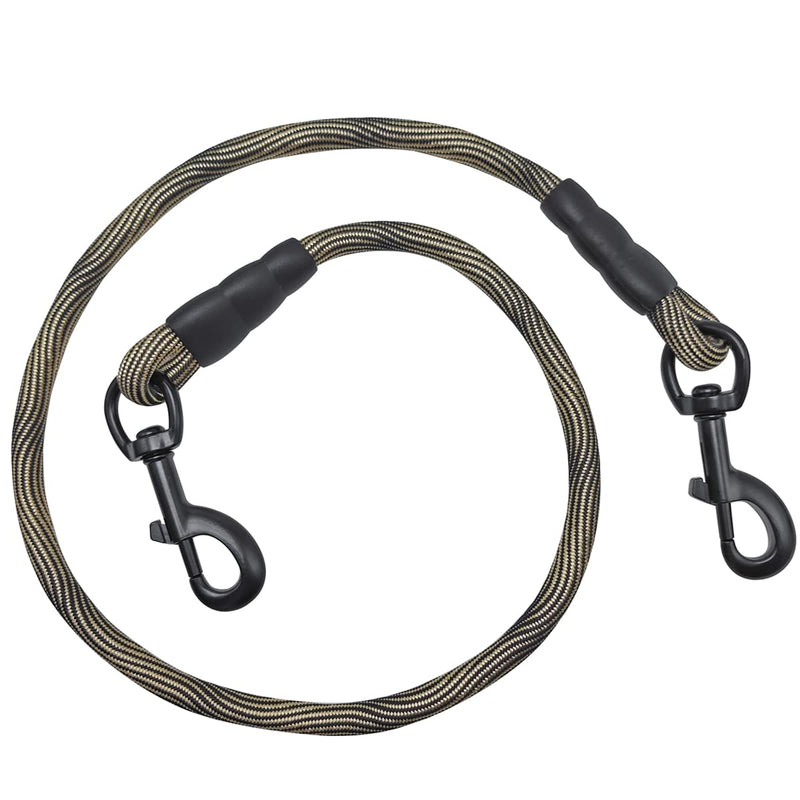 BTINESFUL 3FT Dog Tie Down, Nylon Rope Short Dog Tether Indoor Training Safety Vehicle Tether for Large Medium Strong Puppy 3 Foot Beige Black - PawsPlanet Australia
