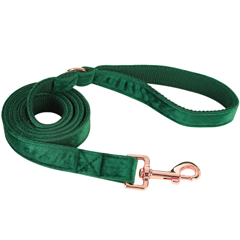ARING PET Dog Leash, Velvet Dog Leashes Matching Collars, Handmade Strong Dark Green Christmas Leash for Small Medium Large Dogs S - PawsPlanet Australia