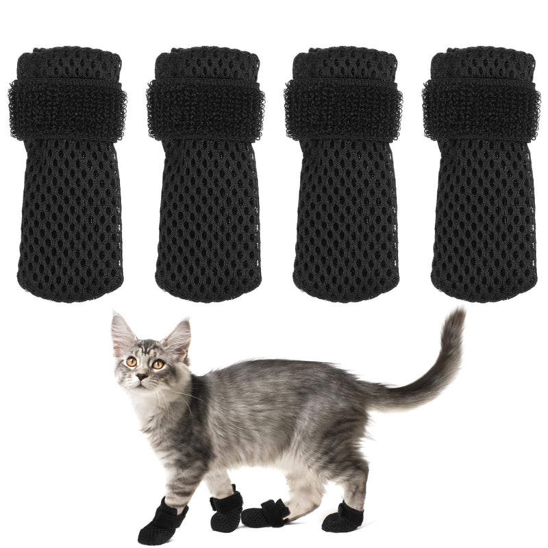 Cat Nail Caps: 4Pcs Cat Claw Covers Cat Nail Covers Caps Shoes for Cats Socks for Cats AntiScratch Cat Paw Protector Pet Grooming Booties for Bathing Shaving Checking, Cat Shoes Cat Mittens, Black M 10X9X0.5CM - PawsPlanet Australia