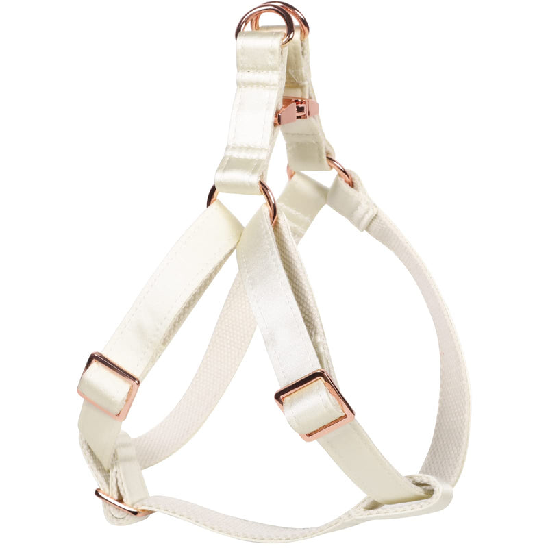 Lionet Paws Dog Harness, No-Pull Adjustable Silk Nylon Webbing Pet Harness with Metal Buckle for Small Dogs Easy Walking, White, XS - PawsPlanet Australia